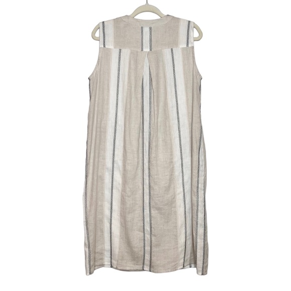 NWOT SPANNER Linen Blend Sleeveless Button Front Midi Dress. Size Medium - Picture 3 of 9